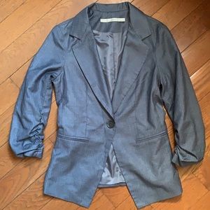 Gibgoa Light blue 3/4 ruched sleeve blazer small